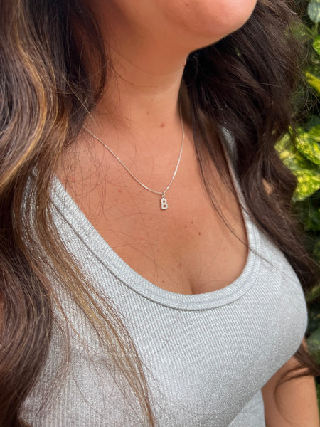 Sterling Silver Initial Charm Necklace
