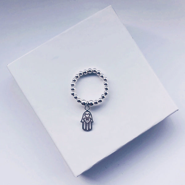 Sterling Silver Hamsa Hand Ring