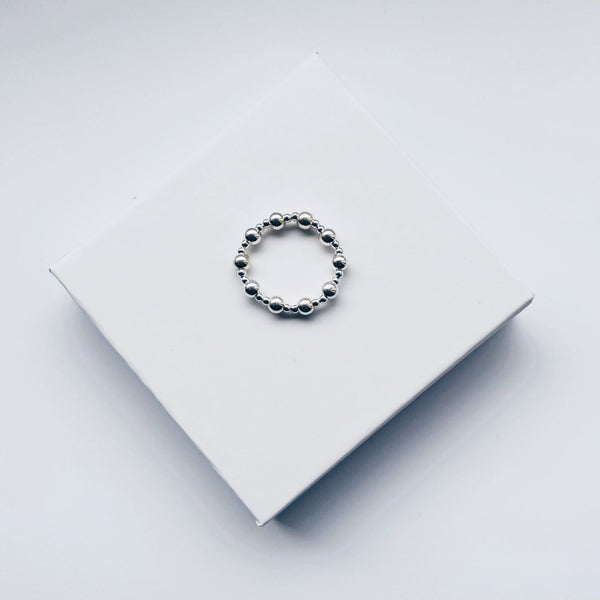 Sterling Silver Mixed Bead Ring