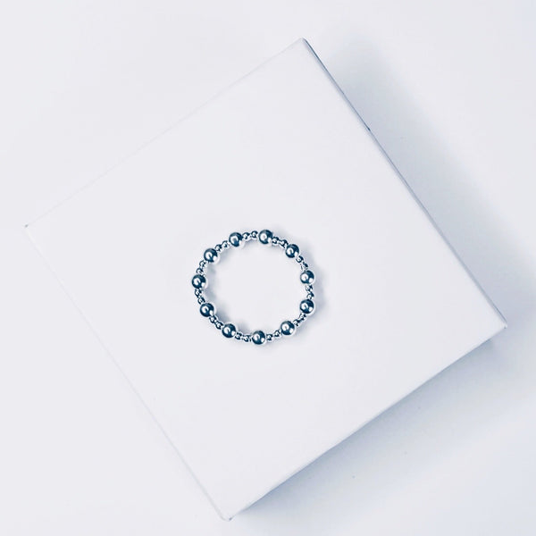 Sterling Silver Mixed Bead Ring