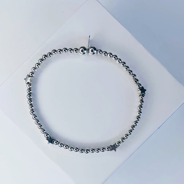 Sterling Silver Star Bead Bracelet
