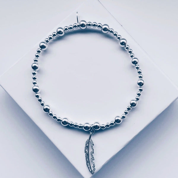 Sterling Silver Filligree Feather Bracelet
