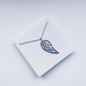 Sterling Silver Angel Wing Long Necklace