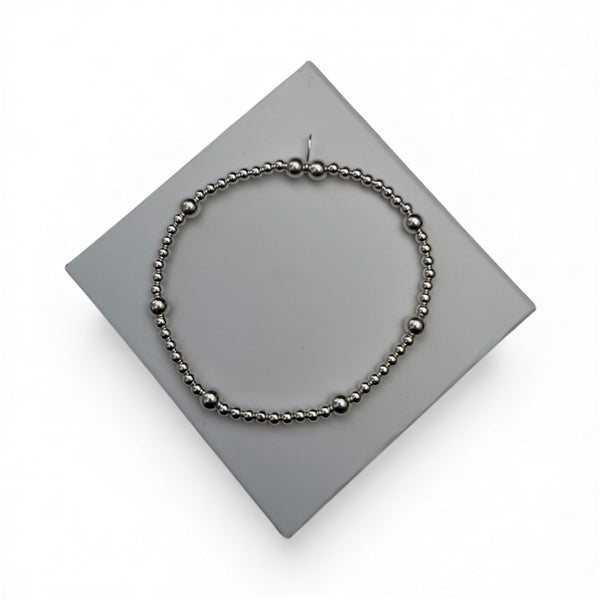 Sterling Silver Mixed Bead Stacker Bracelet