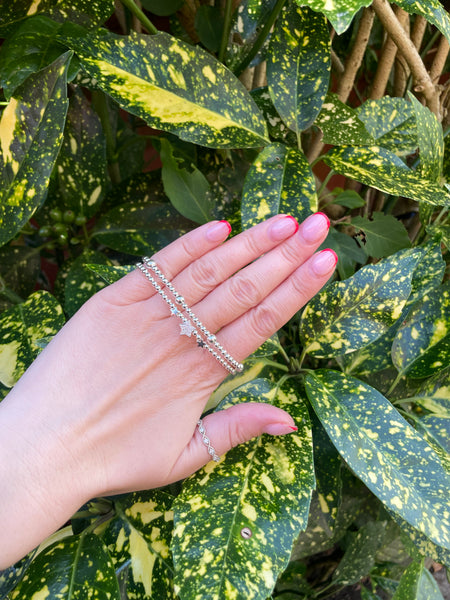 Sterling Silver Multi Star Bead Bracelet
