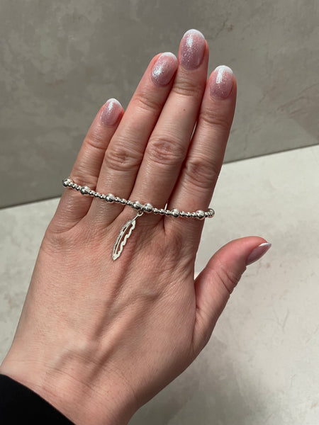 Sterling Silver Filligree Feather Bracelet