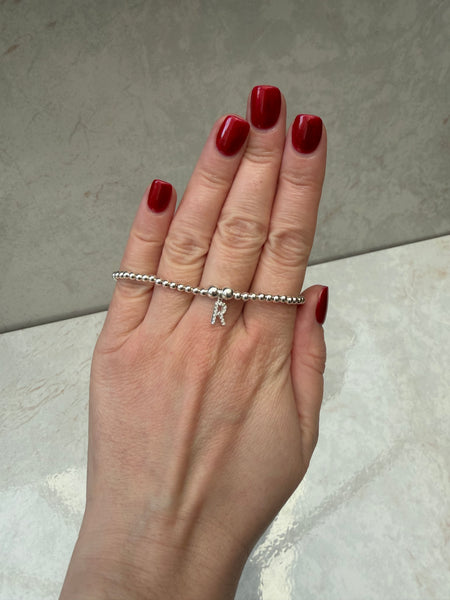 Sterling Silver Initial Charm Bracelet