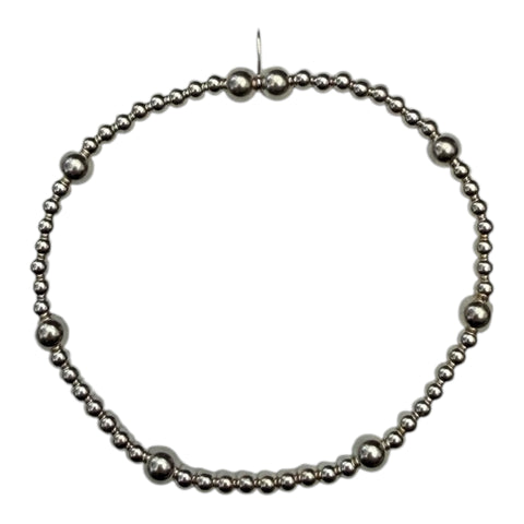 Sterling Silver Mixed Bead Stacker Bracelet