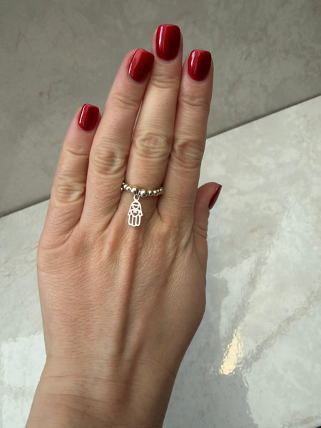 Sterling Silver Hamsa Hand Ring