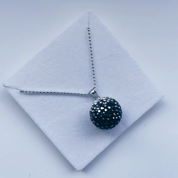 Sterling Silver Jewelled Ball Long Necklace