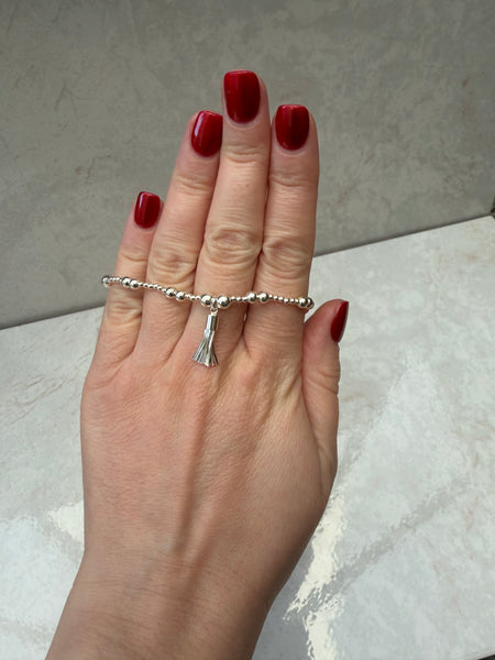 Sterling Silver Mini Tassel Bracelet