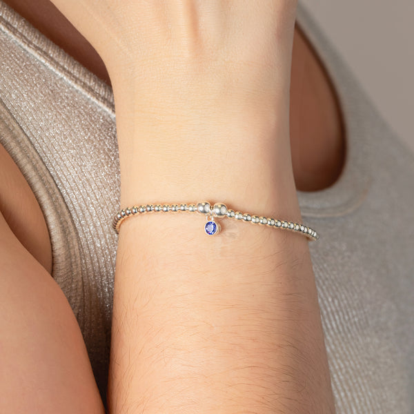 Birthstone Bracelet (Single Month) - Sterling Silver