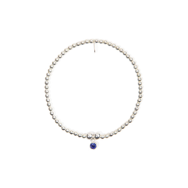 Birthstone Bracelet (Single Month) - Sterling Silver