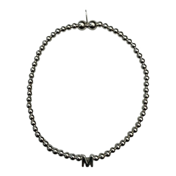 Sterling Silver Initial Bead Bracelet
