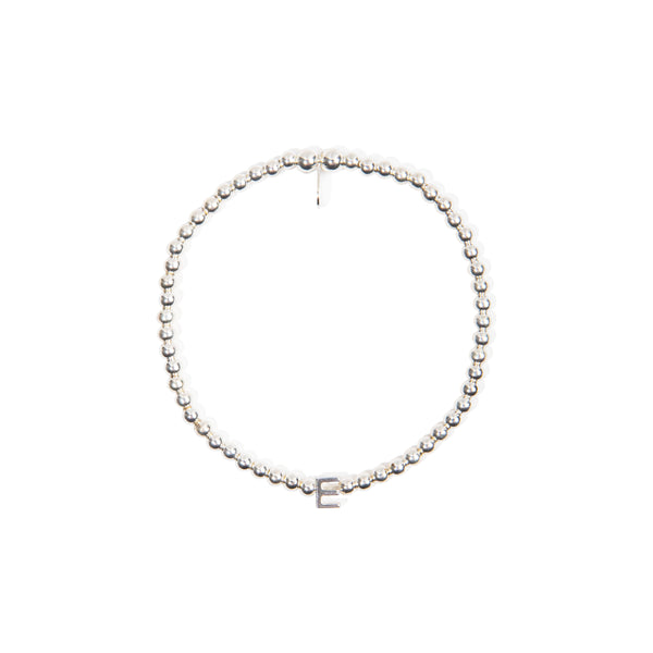 Children's Initial Bead Bracelet - Sterling Silver