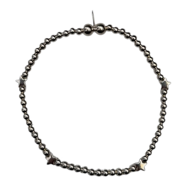 Sterling Silver Multi Star Bead Bracelet