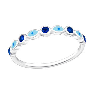 Sterling Silver Evil Eye Ring