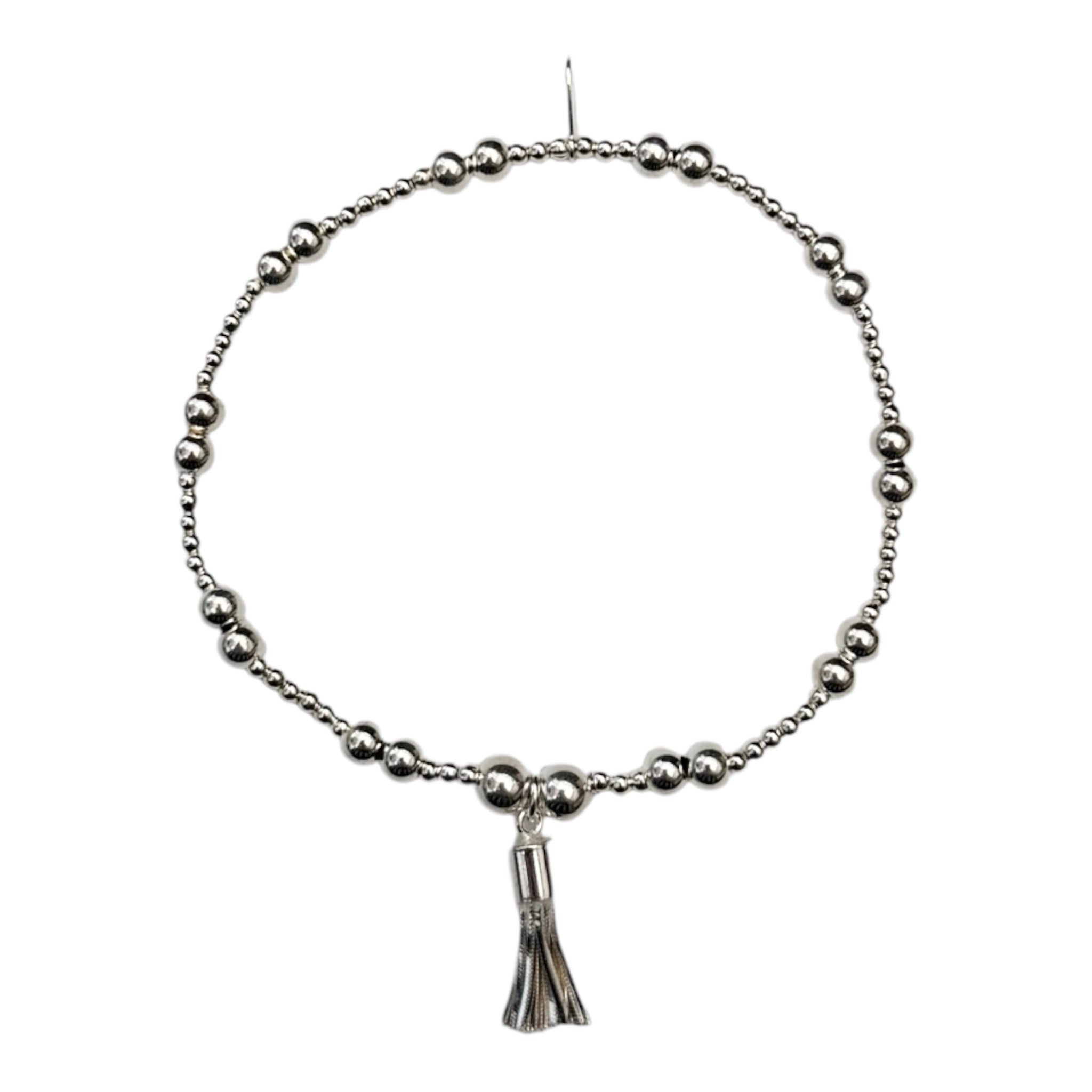 Sterling Silver Mini Tassel Bracelet
