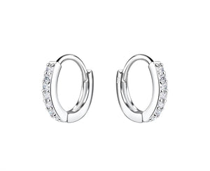 Sterling Silver Cubic Zirconia Mini Huggie Earrings