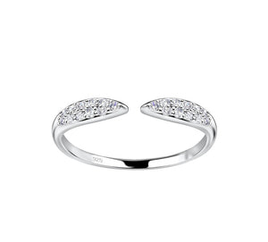 Sterling Silver CZ Opened Ring