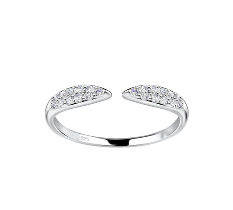 Sterling Silver CZ Opened Ring