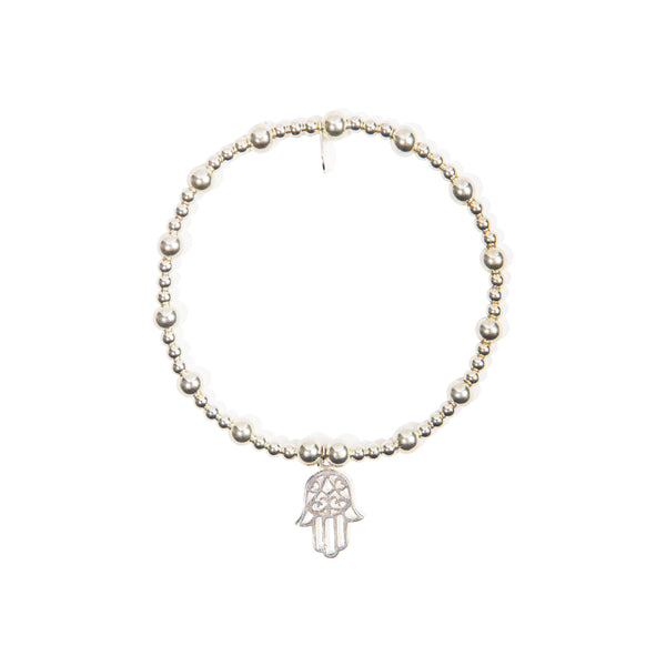 Hamsa Hand Bracelet - Sterling Silver