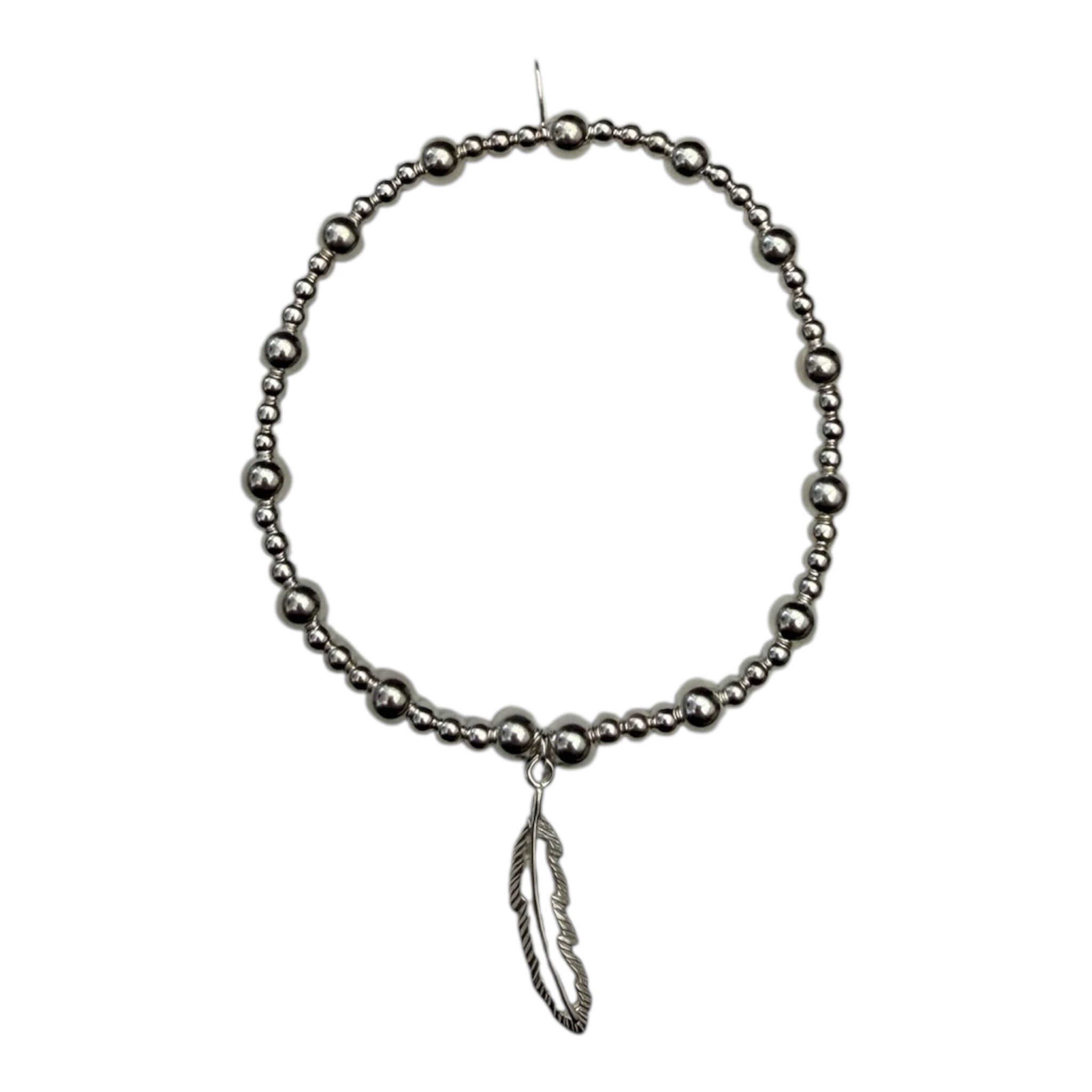 Sterling Silver Filligree Feather Bracelet