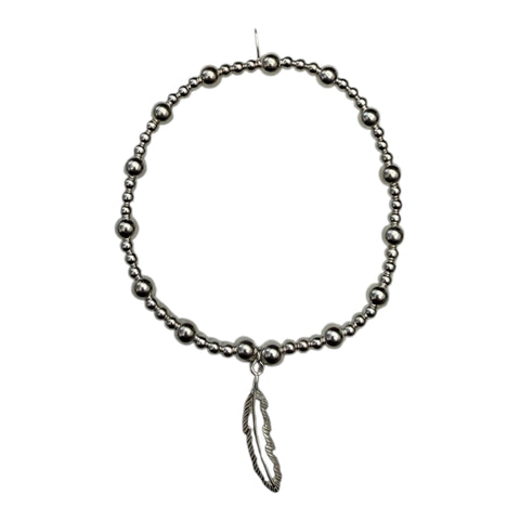 Sterling Silver Filligree Feather Bracelet