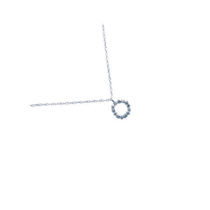 Sterling Silver Circle Sparkle Necklace