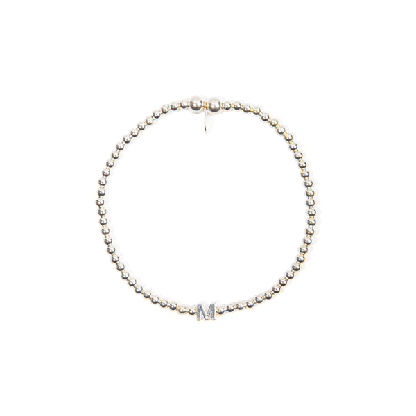 Initial Bead Bracelet - Sterling Silver
