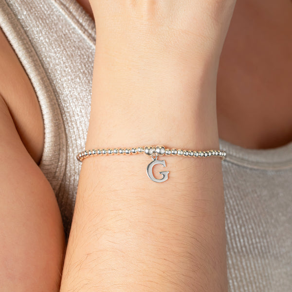 Initial Charm Bracelet - Sterling Silver