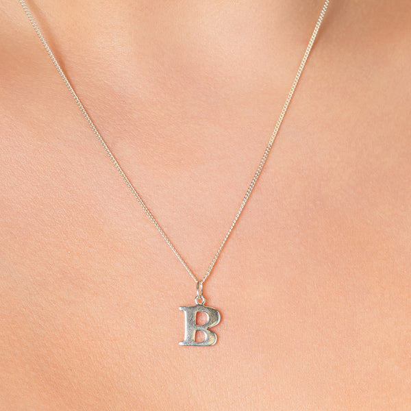 Initial Charm Necklace - Sterling Silver