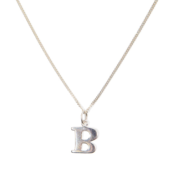 Initial Charm Necklace - Sterling Silver