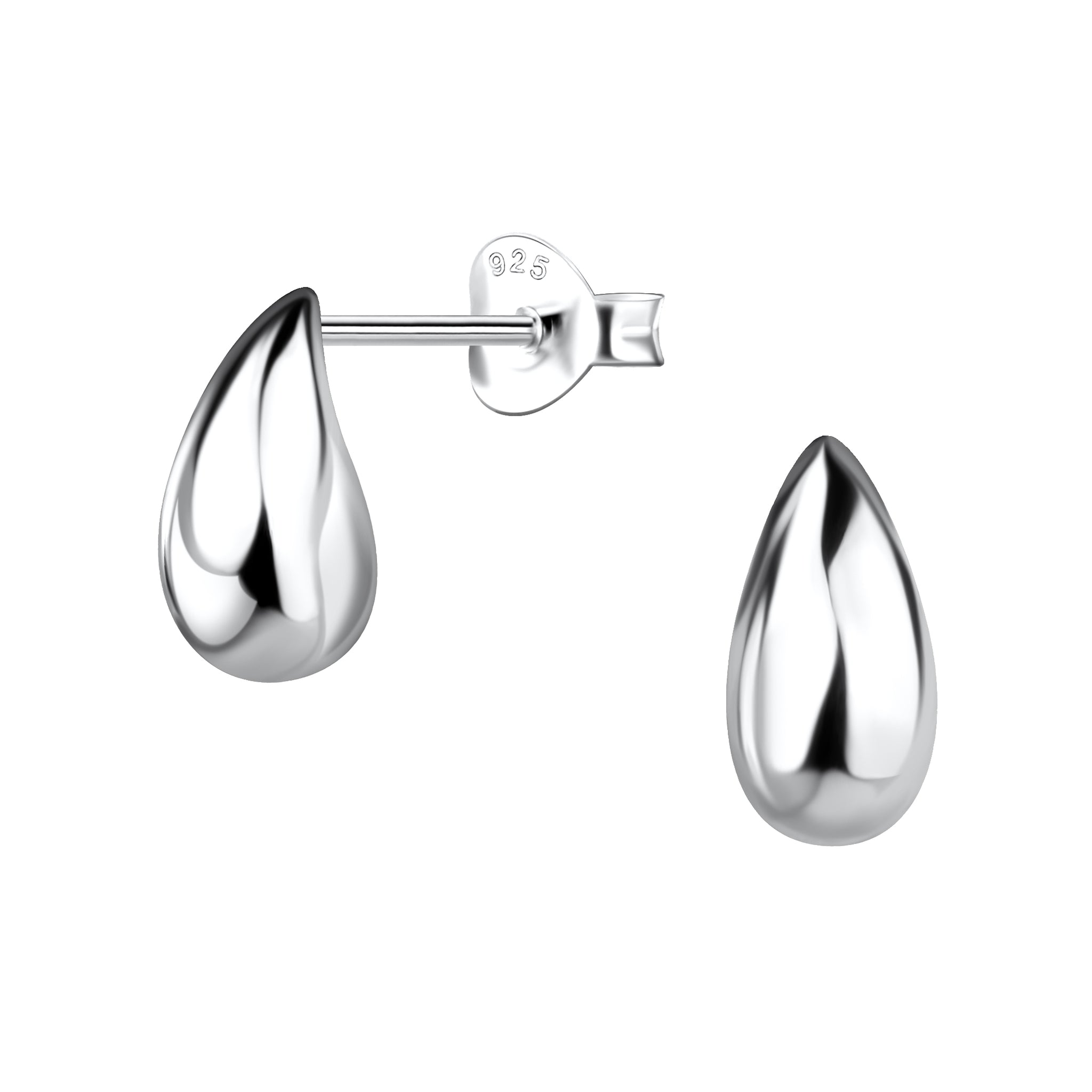 Sterling Silver Teardrop Stud Earrings