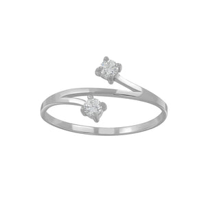 Sterling Silver Two Stone Ring