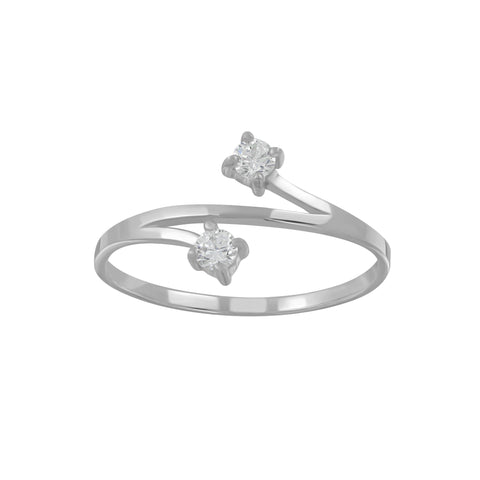 Sterling Silver Two Stone Ring