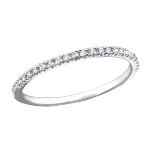 Sterling Silver Jewelled Line Ring