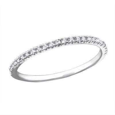Sterling Silver Jewelled Line Ring