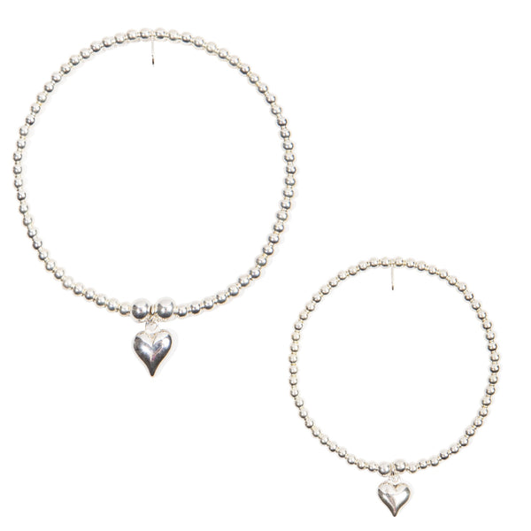 Love Heart Bracelet Adult & Child - Sterling Silver