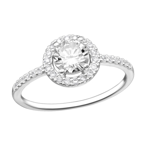 Sterling Silver Solitaire CZ Ring