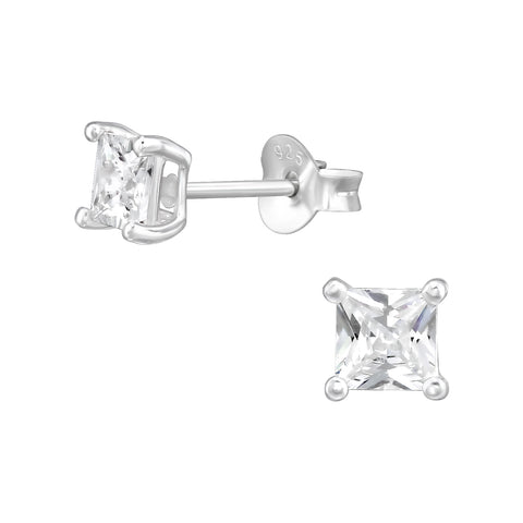 Sterling Silver Square Stud Earrings