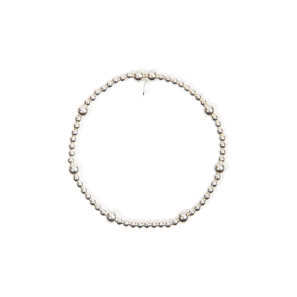 Mixed Bead Stacker Bracelet - Sterling Silver