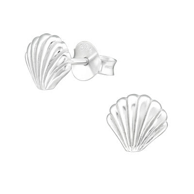 Sterling Silver Sea Shell Stud Earrings