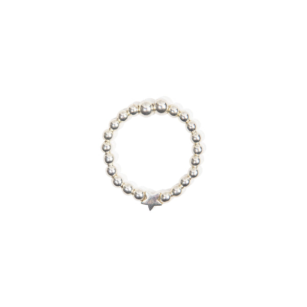Star Bead Ring - Sterling Silver