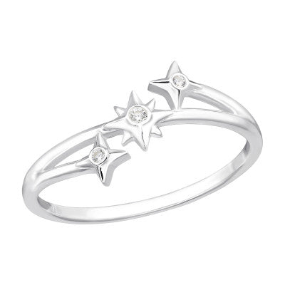 Sterling Silver Triple North Star Ring