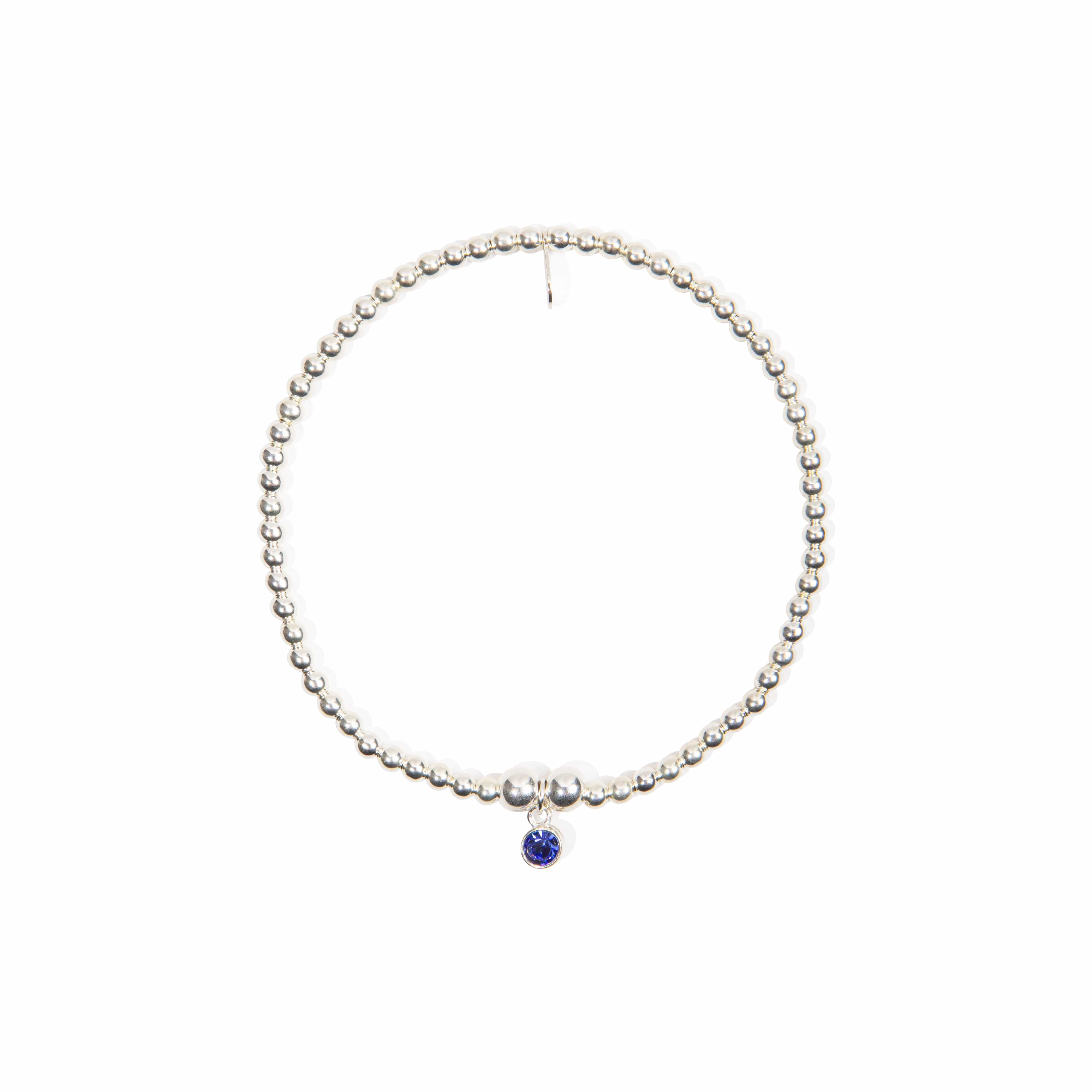 Birthstone Bracelet (Single Month) - Sterling Silver bracelet With Love Beckie