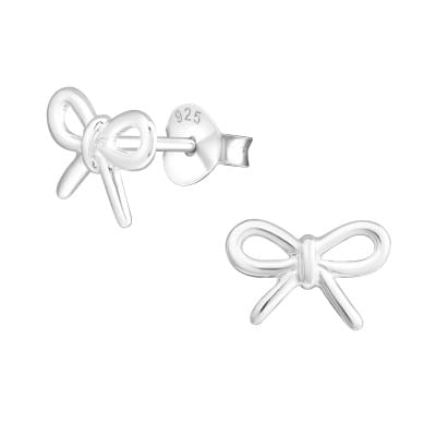 Bow Stud Earrings - Sterling Silver Earrings With Love Beckie
