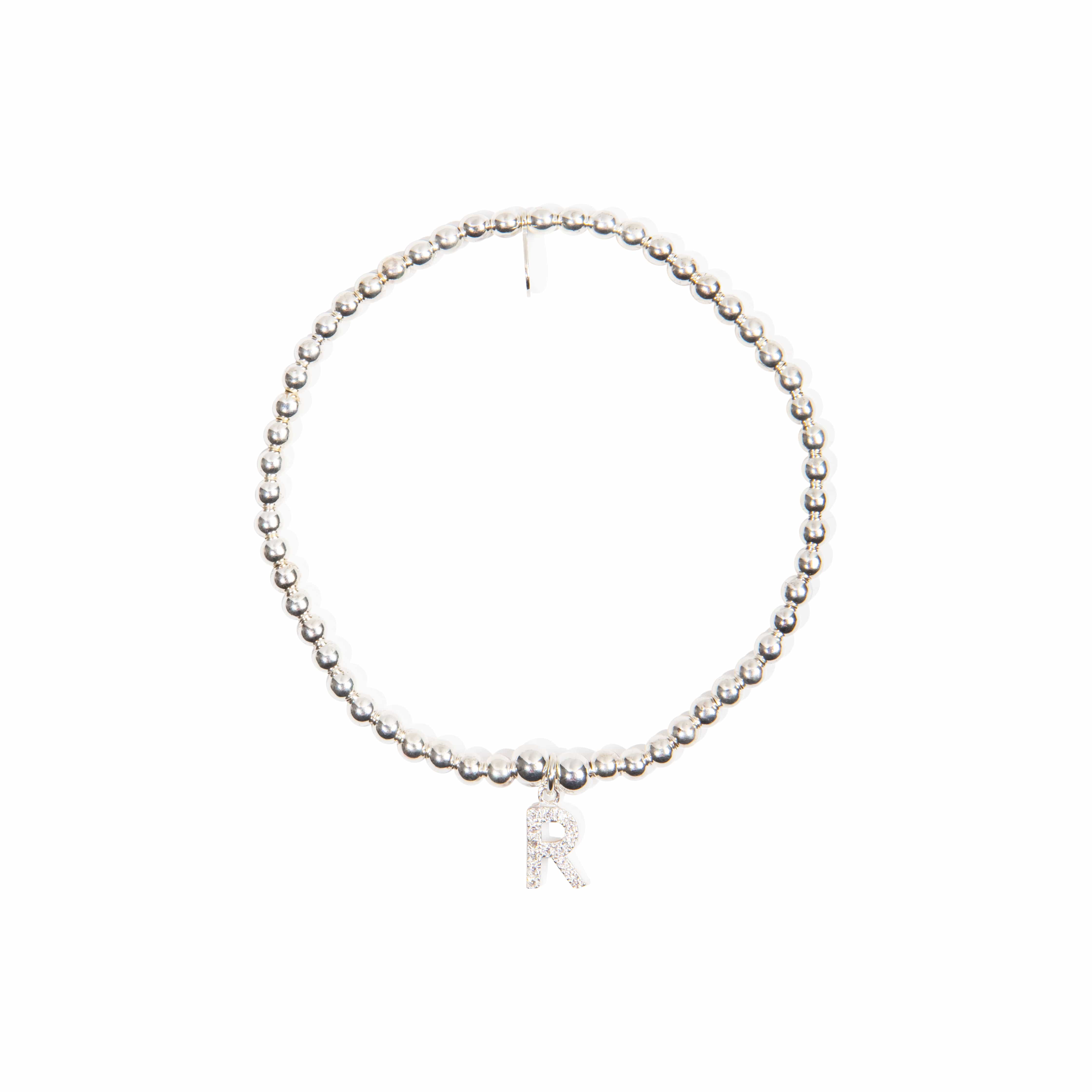 Children's Initial Cubic Zirconia Charm Bracelet - Sterling Silver bracelet With Love Beckie