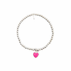 Children's Pink Heart Bracelet - Sterling Silver bracelet With Love Beckie