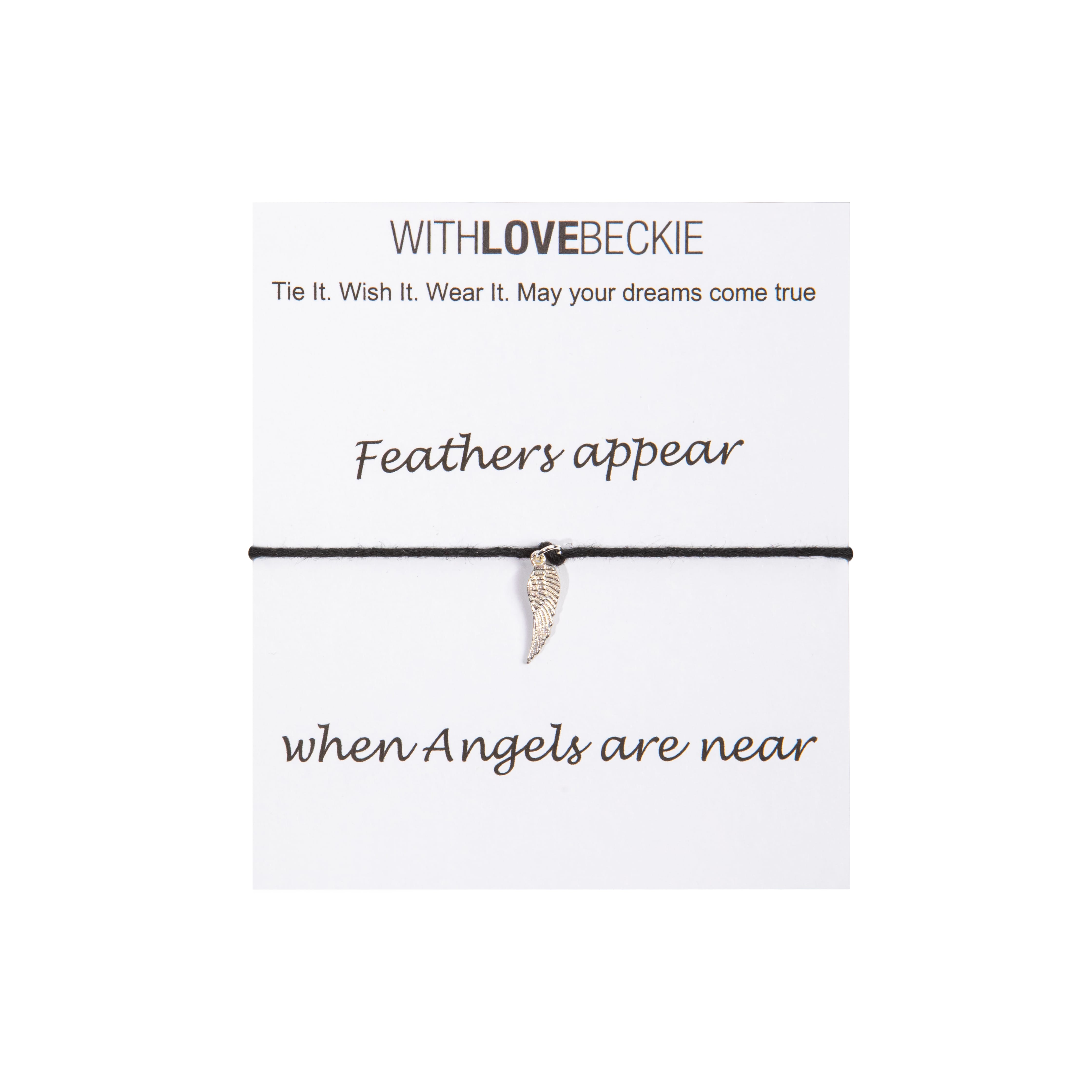 Feathers Wish String bracelet With Love Beckie